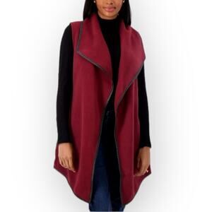 SUSAN GRAVER NWOT Polar Fleece Cascade Vest Wine Size XS